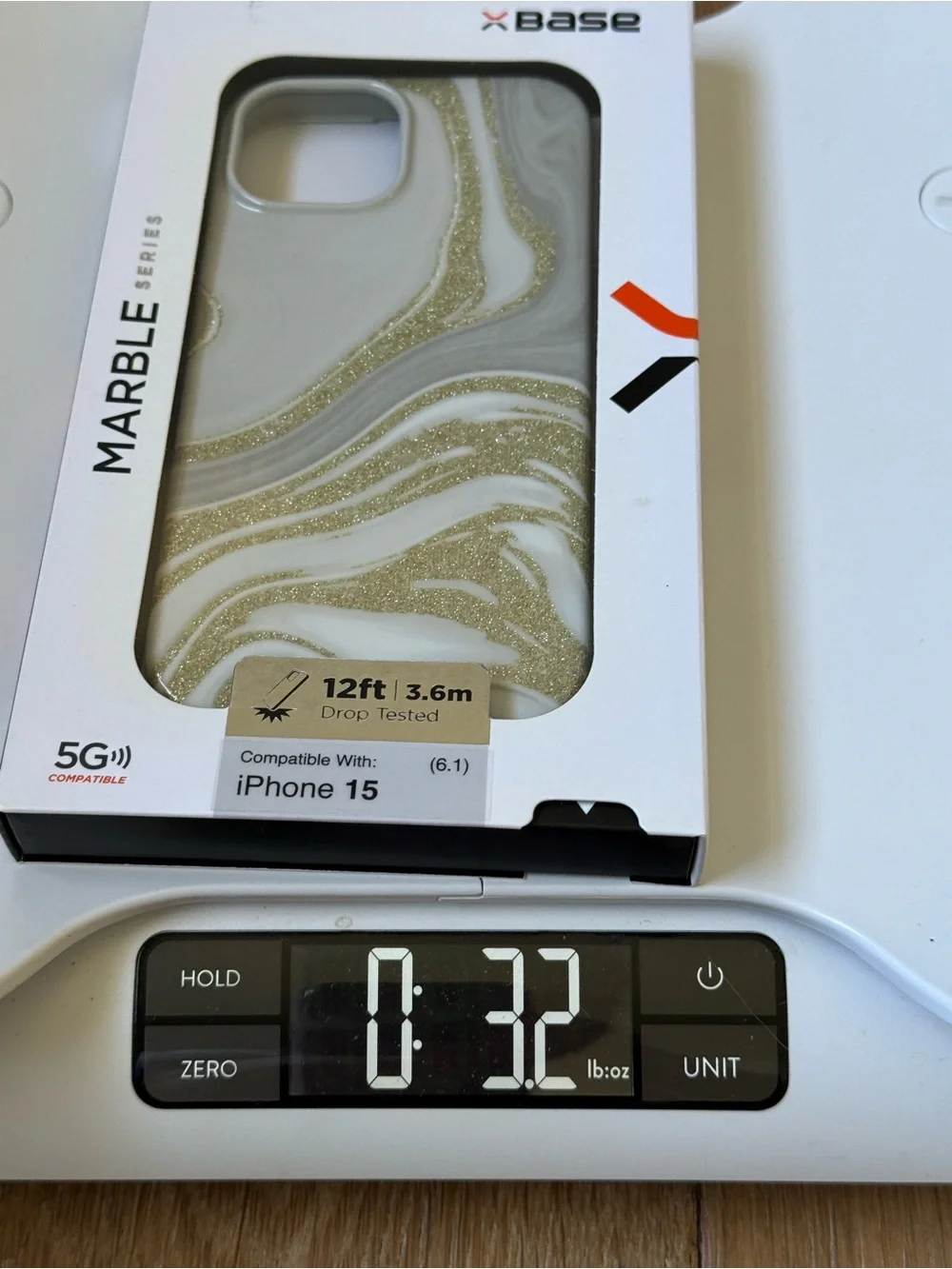 New xBase Marble Series Case for iPhone 15 6.1” Case marble Glitter Gold Silver